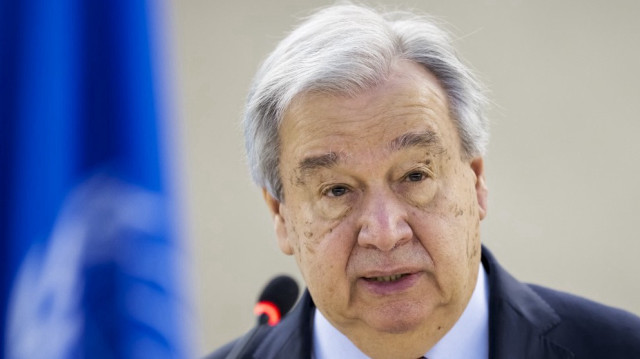 Le Secrétaire général de l'ONU, Antonio Guterres, prononce un discours lors de l'ouverture de la 58e session du Conseil des droits de l'homme des Nations Unies à Genève, le 24 février 2025.