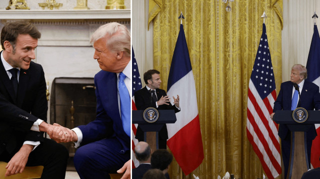 ABD Başkanı Trump, Fransa Cumhurbaşkanı Macron ile ortak basın toplantısı düzenledi.