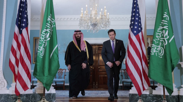 Le ministre saoudien de la Défense, le prince Khalid bin Salman, et le secrétaire d'État américain, Marco Rubio.
