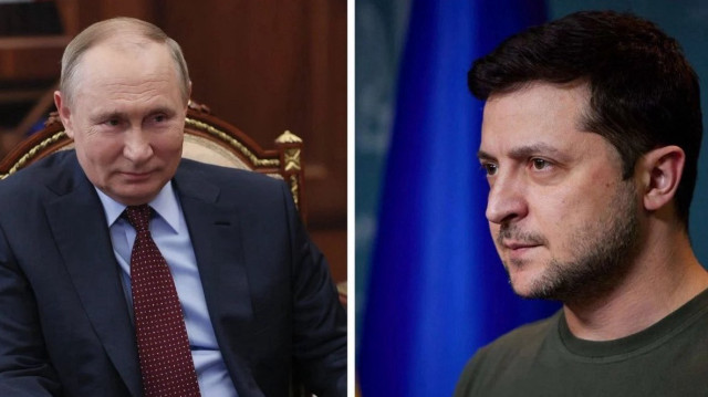 Le président ukrainien Volodymyr Zelensky et le président russe Vladimir Poutine.