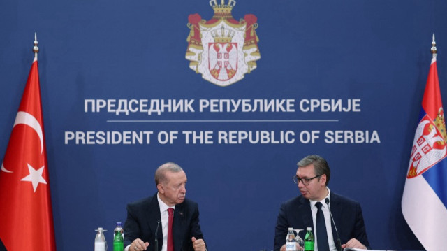 Le président turc Recep Tayyip Erdogan et le président serbe Aleksandar Vucic.