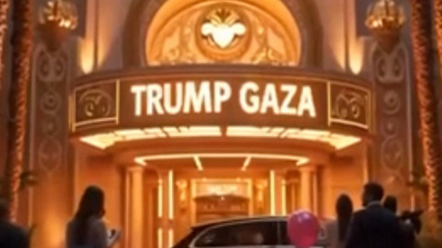 Dans la vidéo, un Gaza reconstruit apparaît avec des gratte-ciel, des voitures de luxe et des danseuses orientales barbus, après des images illustrant la destruction actuelle de la région.