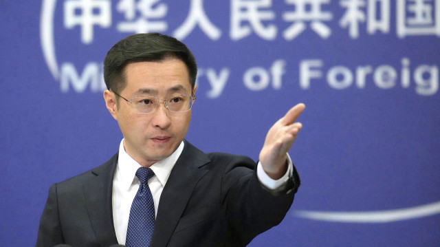 Le porte-parole du ministère chinois des affaires étrangères, Lin Jian, en conférence de presse le 26 février 2025.