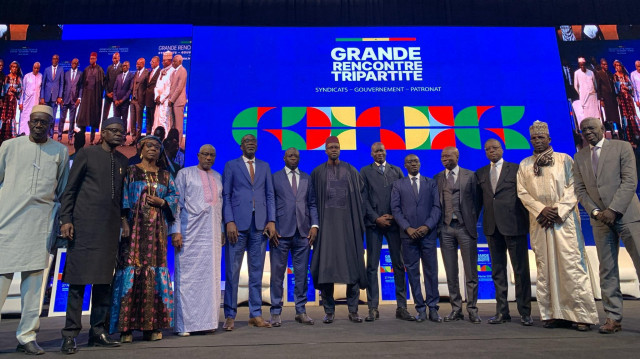 Rencontre tripatite entre le gouvernement sénégalais, le patronat et les syndicats, le 27 février 2025 au Grand théâtre de Dakar, au Sénégal.