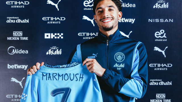 L'attaquant égyptien Omar Marmoush, nouvelle recru pour Manchester City.