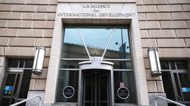 L'entrée du siège de l'USAID, à Washington, DC, le 3 février 2025.