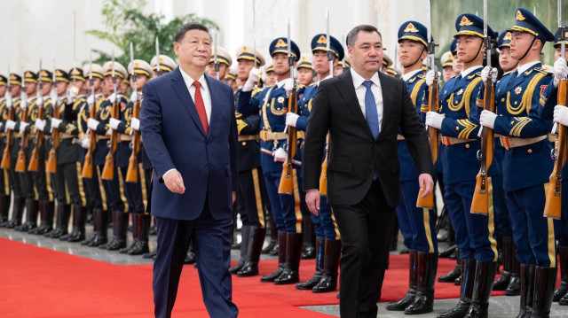 Le président chinois Xi Jinping et le président du Kirghizstan, Sadyr Japarov.
