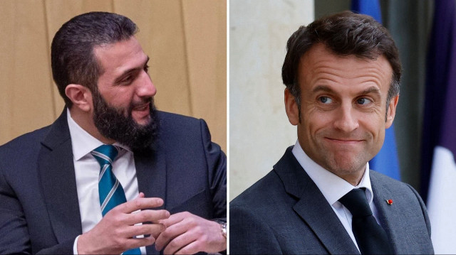 Ahmed Şara, Emmanuel Macron.