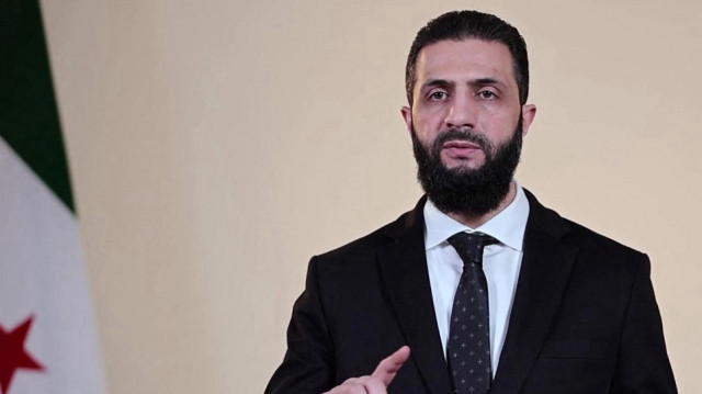Le président intérimaire de la Syrie, Ahmed al-Sharaa, s'exprimant à Damas le 9 mars 2025.