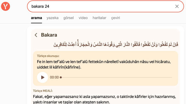 yandex ramazan arama ayarı