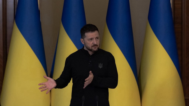 Le président ukrainien Volodymyr Zelensky à Kiev, le 12 mars 2025.