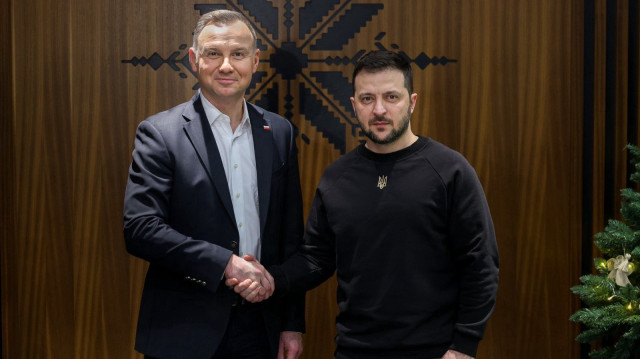 Le Président Polonais Andrzej Duda et le Président ukrainien Volodymyr Zelensky.