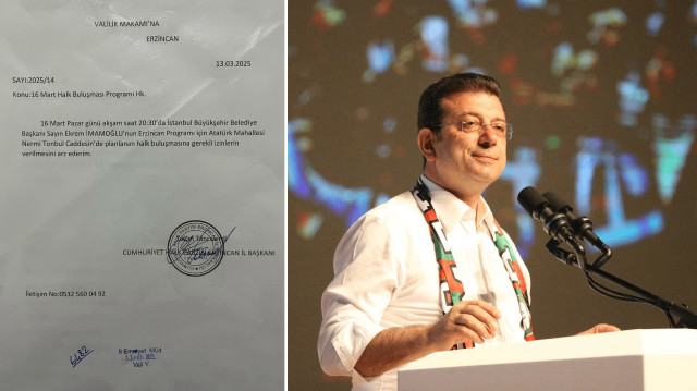 İstanbul Büyükşehir Belediye (İBB) Başkanı Ekrem İmamoğlu’na Erzincan'da salon verilmediği iddia edildi.