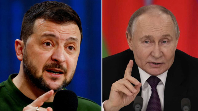 Ukrayna Devlet Başkanı Volodimir Zelenski, Rusya Devlet Başkanı Vladimir Putin.