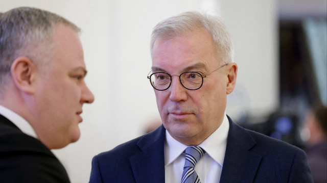 Le vice-ministre russe des Affaires étrangères, Alexander Grushko, participe à une réunion entre le ministre russe des Affaires étrangères et le secrétaire général de l'OSCE à Moscou, le 11 mars 2025.