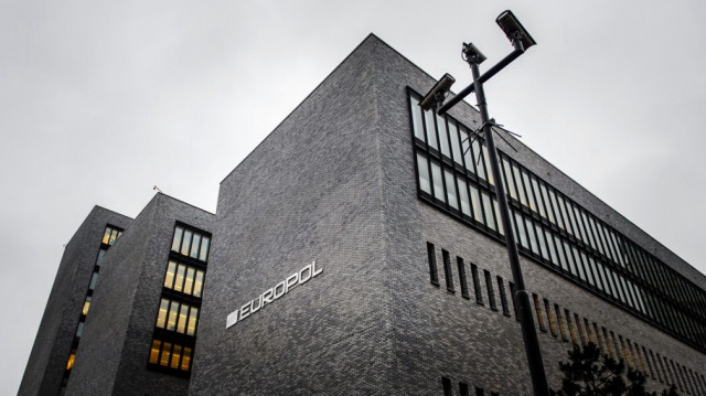 Une vue extérieure du siège de l'agence de police de l'UE Europol à La Haye.