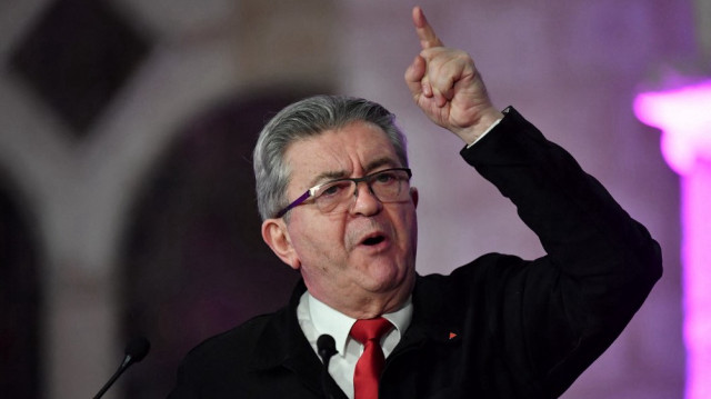 Homme politique français de gauche et fondateur du parti politique français La France Insoumise (LFI) Jean-Luc Melenchon.