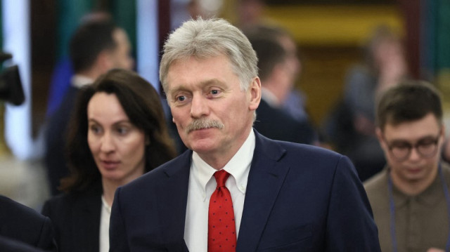 Le porte-parole du Kremlin, Dmitri Peskov, assiste à la conférence de presse conjointe des présidents de la Russie et du Tadjikistan à l'issue de leur rencontre au Kremlin, à Moscou, le 17 mars 2025.