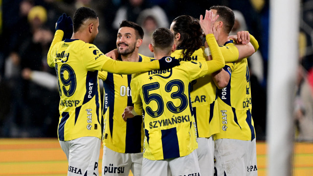 Fenerbahçe'nin gol sonrası yaşadığı sevinç.
