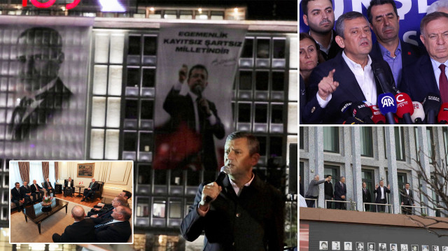 Saraçhane'deki İBB binası CHP'nin propaganda merkezine dönüştü.