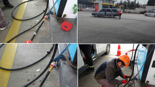 Pompayı çıkarmadan yola çıktı