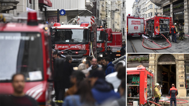 Beyoğlu'nda, 5 katlı tarihi Suriye Pasajı'nda çıkan yangın itfaiye ekiplerinin müdahalesiyle söndürüldü.