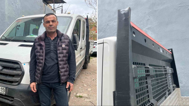 Akrabası tarafından çalınan aracına kavuşan Enver Erdem.