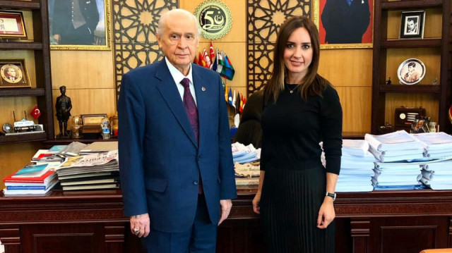 Devlet Bahçeli ile Nazlı Çelik (Foto: Arşiv)