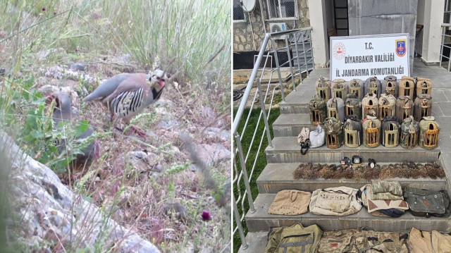 25 adet canlı keklik, 20 adet keklik kafesi, 18 adet tuzaklama ağı ve 3 adet el feneri ele geçirildi.