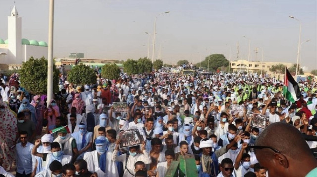 مئات الموريتانيين يتظاهرون للمطالبة بوقف العدوان على غزة