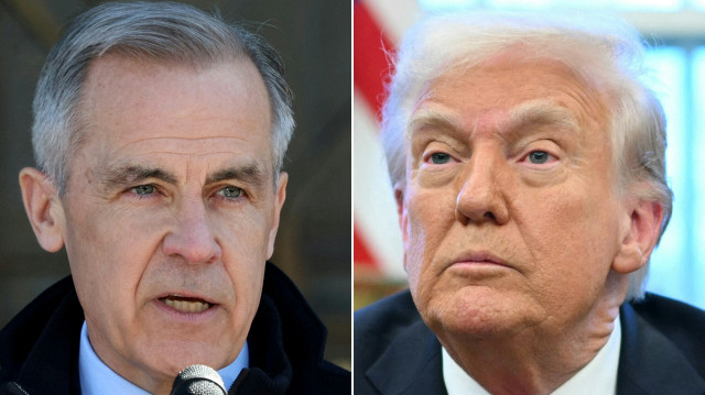 Le Premier ministre canadien Mark Carney s'exprime lors d'une conférence de presse à Rideau Hall, à Ottawa, le 23 mars 2025. Le président américain Donald Trump annonce des droits de douane sur les importations d'automobiles dans le bureau ovale de la Maison Blanche à Washington, DC, le 26 mars 2025. Le président américain Donald Trump a salué vendredi un appel "extrêmement productif" avec le Premier ministre canadien Mark Carney malgré les tensions récentes, déclarant qu'ils prévoyaient de se rencontrer après les élections canadiennes du mois prochain. 