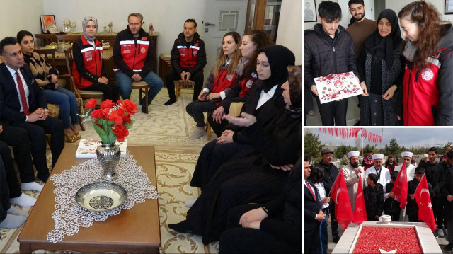 Ellerinde bayraklarla mezarlıkları ziyaret eden devlet himayesindeki çocuklar da şehit ailelerini yalnız bırakmadı.