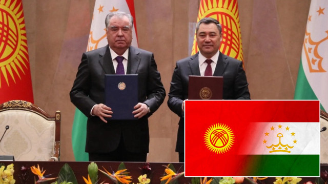 Tacikistan Cumhurbaşkanı İmamali Rahman ve Kırgızistan Cumhurbaşkanı Sadır Caparov, Hucend'de sınır anlaşmasının onay belgelerini imzaladı.