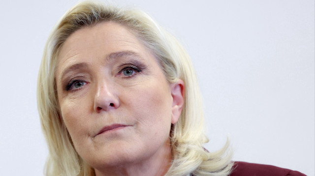 La candidate à la présidentielle du parti d'extrême droite français Rassemblement National (RN), Marine Le Pen, le 12 avril 2022 à Vernon, en Normandie.