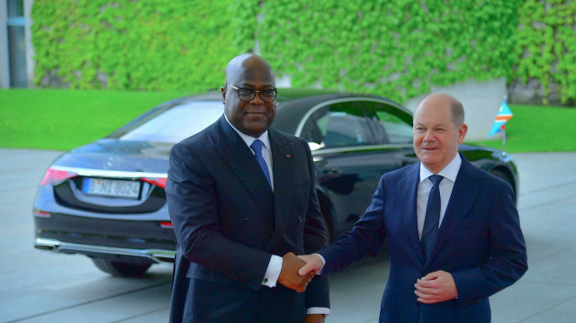 Le Président congolais Félix-Antoine Tshisekedi Tshilombo et le Chancelier allemand sortant Olaf Scholz, le 24 avril 2024 en Allemagne.
