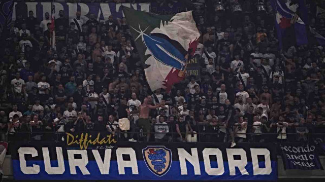 Le virage nord du stade de l'Inter Milan.