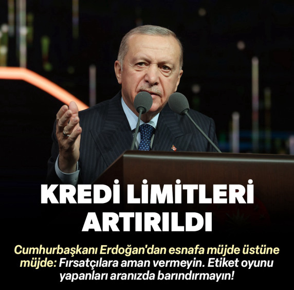 Cumhurbaşkanı Erdoğan'dan esnafa müjde