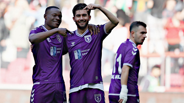 Samsunspor'un gol sevinci.