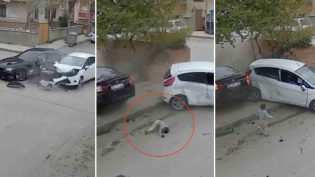 Yedi kişinin yaralandığı kaza kameralara yansıdı.