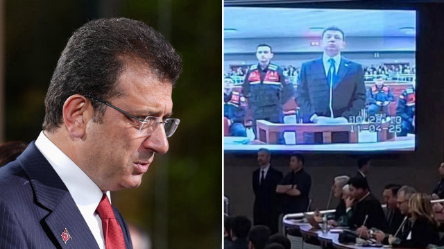Ekrem İmamoğlu mahkeme salonunda.