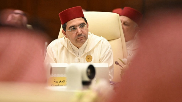 Le ministre marocain des Affaires étrangères, Nasser Bourita, participe à la 163e réunion du Conseil ministériel du CCG avec le Maroc à La Mecque, le 6 mars 2025.