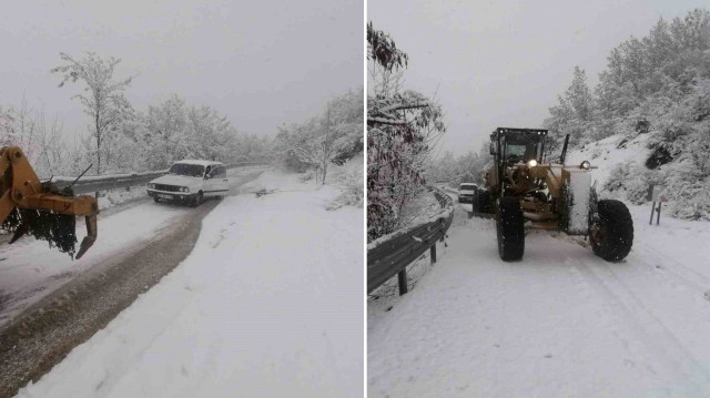 Ekipler, kar yağışının etkili olduğu bölgelerde yol açma çalışmalarının devam ettiğini bildirdi.