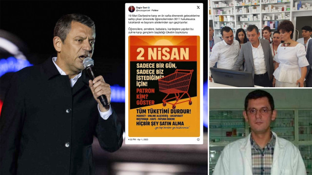 Özgür Özel'e ait eczane 2 Nisan'da alışverişe devam etmiş.