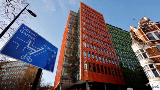 Une vue partielle du complexe immobilier Central St Giles conçu par l'architecte italien Renzo Piano et abritant les bureaux de Google à Londres.