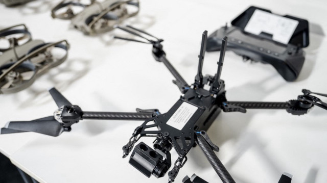 Des drones militaires au centre de drones à l'aéroport HCA d'Odense, au Danemark. Le centre de drones de la défense est établi à l'aéroport d'Odense et comptera une centaine d'employés.