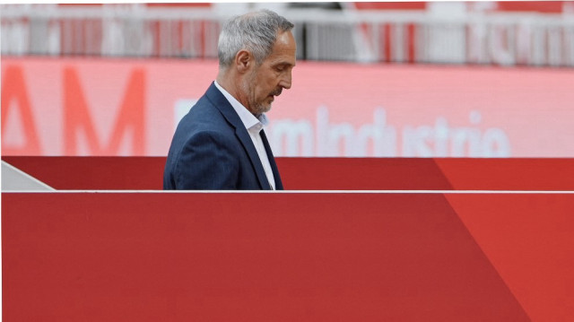 L'entraîneur autrichien de Monaco, Adi Hütter, au stade Louis-II, dans la Principauté de Monaco, le 12 avril 2025.