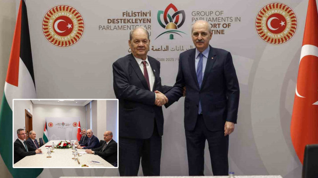 Filistin Ulusal Konseyi Başkanı Rawhi Fattouh - TBMM Başkanı Numan Kurtulmuş.