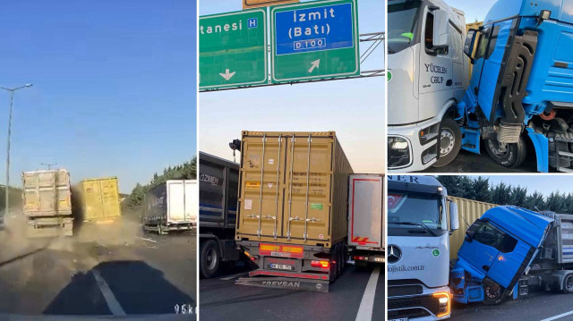 Zincirleme kaza, başka bir aracın araç içi kamerasına yansıdı.