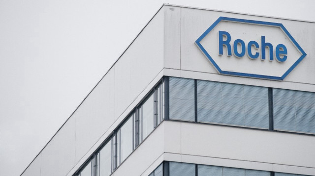Le logo du géant pharmaceutique suisse Roche à Bâle.
