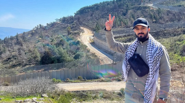 Shahin Hazamy à la frontière libano-palestinienne. 